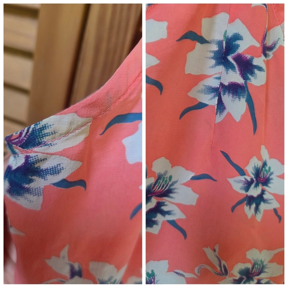 Acacia Swimwear Floral Tank Top - Coral and Blue - Picture 3 of 4